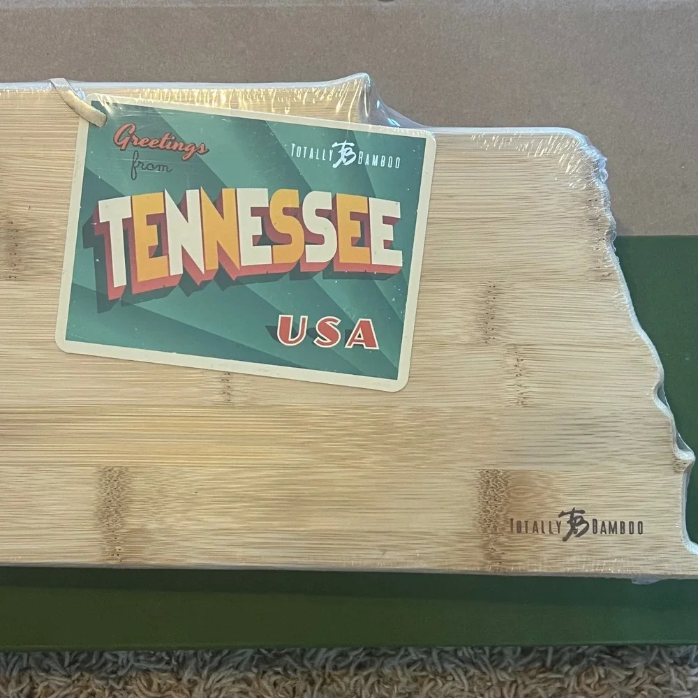 Totally Bamboo Tennessee State Destination Serving Board Coaster & Knife Set NEW